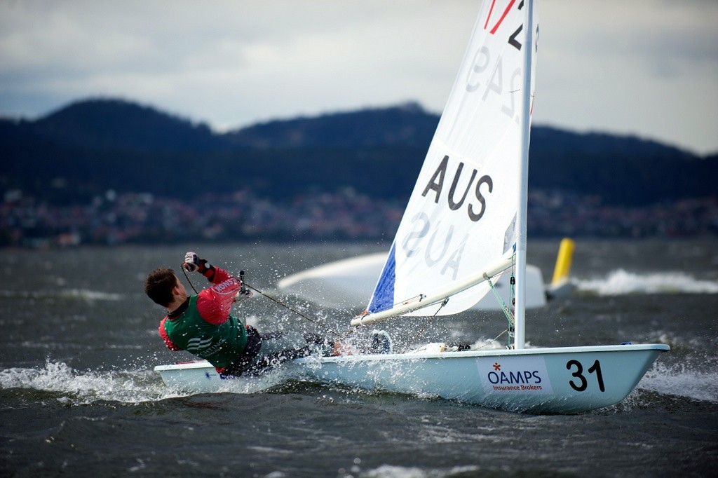 Laser sailor enjoying a good breeze on the River Derwent photo copyright Dane Lojek taken at  and featuring the  class