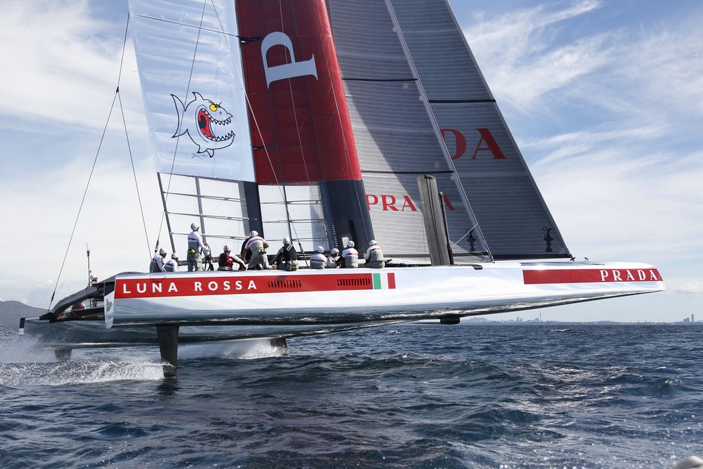 Luna Rossa racing on the Hauraki Gulf, December 2012 photo copyright Luna Rossa Challenge 2013 http://www.lunarossachallenge.com/ taken at  and featuring the  class