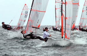 Max Giudice and Bayden Schutte are coming in to the top mark, placed in the middle of the fleet. - ZHIK 29er National Championships photo copyright  Alex McKinnon Photography http://www.alexmckinnonphotography.com taken at  and featuring the  class