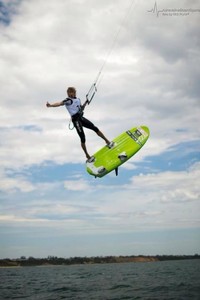 Gruber celebrating with style - Sail Melbourne photo copyright Markus Schwendtner taken at  and featuring the  class