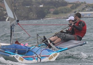 AUS 359 - Chris Wells and Rani Dabner sailing Epic - Goaty Hill West Tamar Council B14 National Championships 2012 -2013 photo copyright Judi Marshall taken at  and featuring the  class