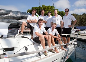 The crew from Peugeot Surfrider after a training session. - Rolex Sydney Hobart Yacht Race photo copyright  Alex McKinnon Photography http://www.alexmckinnonphotography.com taken at  and featuring the  class