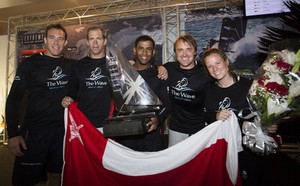 The Wave, Muscat with the trophy - 2012 Extreme Sailing Series - Act 8 Rio photo copyright Lloyd Images http://lloydimagesgallery.photoshelter.com/ taken at  and featuring the  class