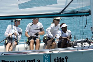 Geoff Carveth and WKD crew on day 2 - 2012 UON SB20 World Championships photo copyright Photo Ciaran Handy /Hamilton Island taken at  and featuring the  class