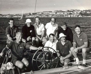 The crew of Ragamuffin No1 - Syd Fischer bottom left, Tony Ellis top left - 2012 Rolex Sydney Hobart Yacht Race photo copyright Ragamuffin Loyal https://twitter.com/RagamuffinLoyal taken at  and featuring the  class