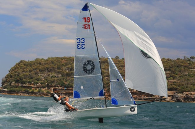 Runner Up - Holey Dollar Skipper Annaliese Gilbert and Crew Angus Williams - 13’ Skiff Nationals © Joe Murphy