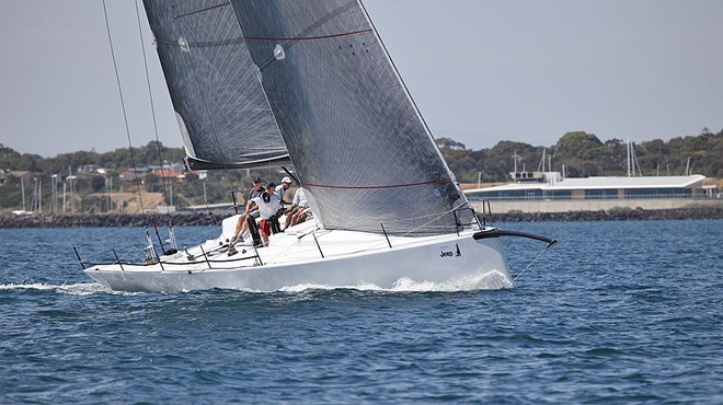 Beau Geste working back up to the top mark in front of Sandringham Yacht Club. - TP52 Southern Cross Cup ©  John Curnow