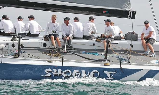 Rob Hanna on the tiller of his Shogun V. - TP52 Southern Cross Cup ©  John Curnow