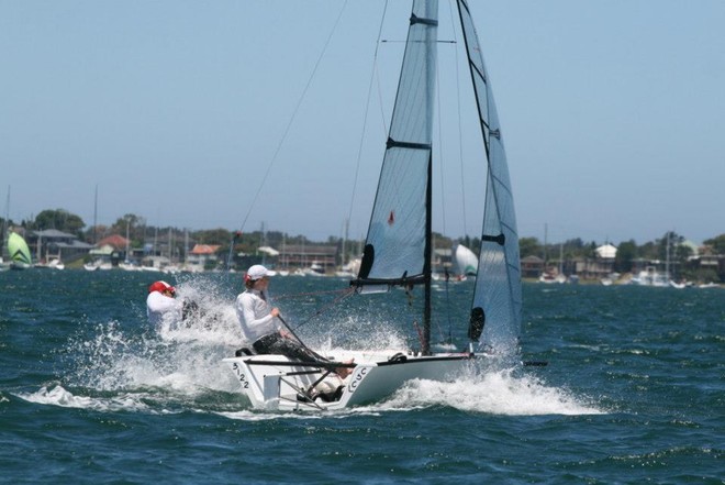 Womans skipper national Champion Alison Chapman sailing Black Caviar with crew Kurt Warner - 50th Cherub National Championships © Fiona Lunsmann