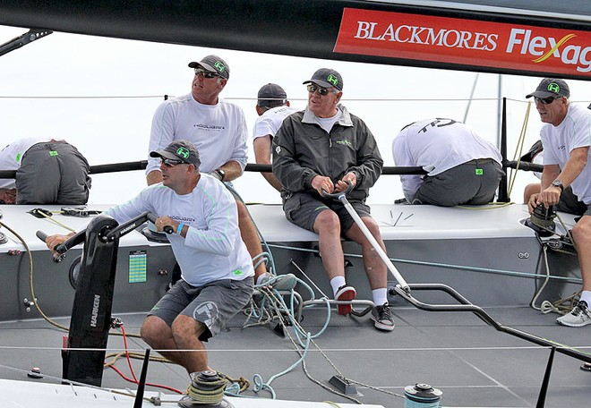 Richie Allanson on the pumps aboard Hooligan. - TP52 Southern Cross Cup ©  John Curnow