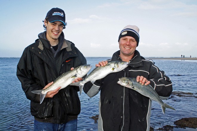 Fishing from the Andersons Inlet rocks is very productive during a run in tide. © Jarrod Day