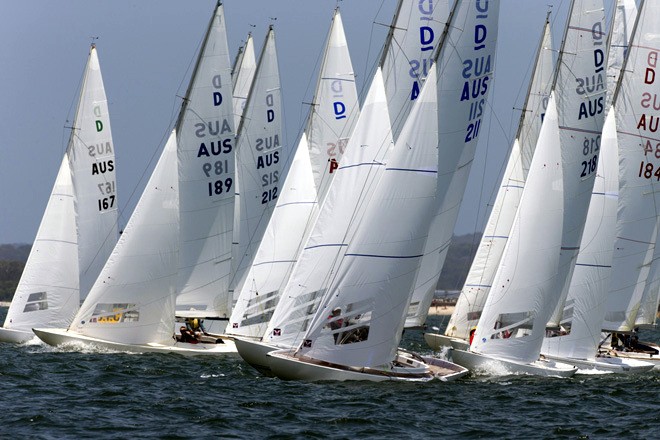 Start of today’s racing in the prestigious Prince Philip Cup - Australasian Dragon National Championship Prince Philip Cup 2013 ©  Andrea Francolini Photography http://www.afrancolini.com/