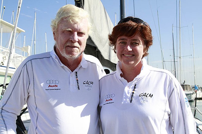 TP52 Southern Cross Cup, Sandringham Yacht Club, Melbourne (AUS). 08/02/2013.  TP52 Calm owner John Williams with daughter Elizabeth © Teri Dodds http://www.teridodds.com