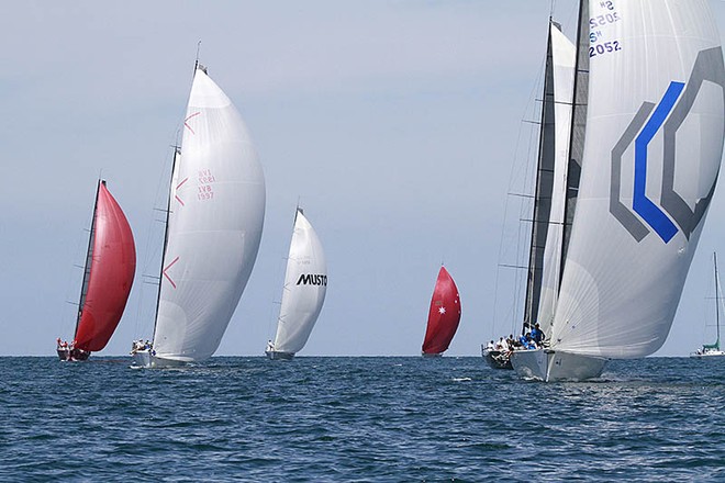 The fleet head downwind - TP52 Southern Cross Cup 2013 © Teri Dodds http://www.teridodds.com