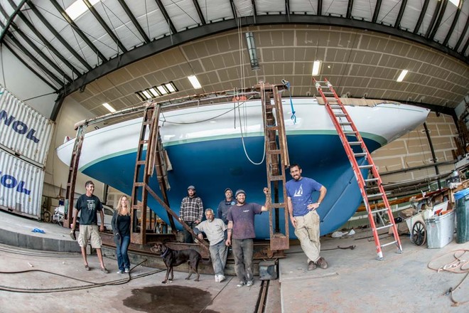 C.F. Koehler’s 1928 10-meter Sally - almost ready for the water © Bob Grieser/Outside Images www.outsideimages.com