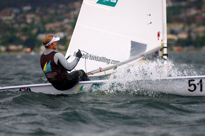 Tom Burton (WA) - winner of Laser Standard Rigs - 2012 Audi Australian Laser championship © Dane Lojek