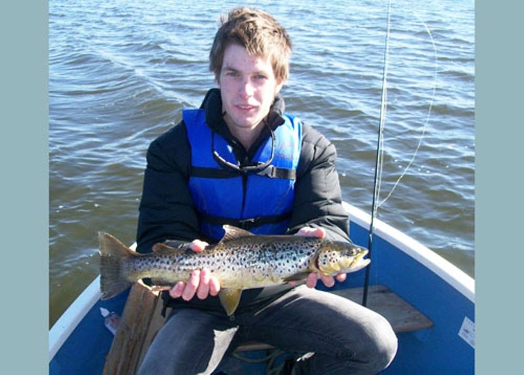 Elliot McIntee with a Spotty Dog caught brown. © Carl Hyland