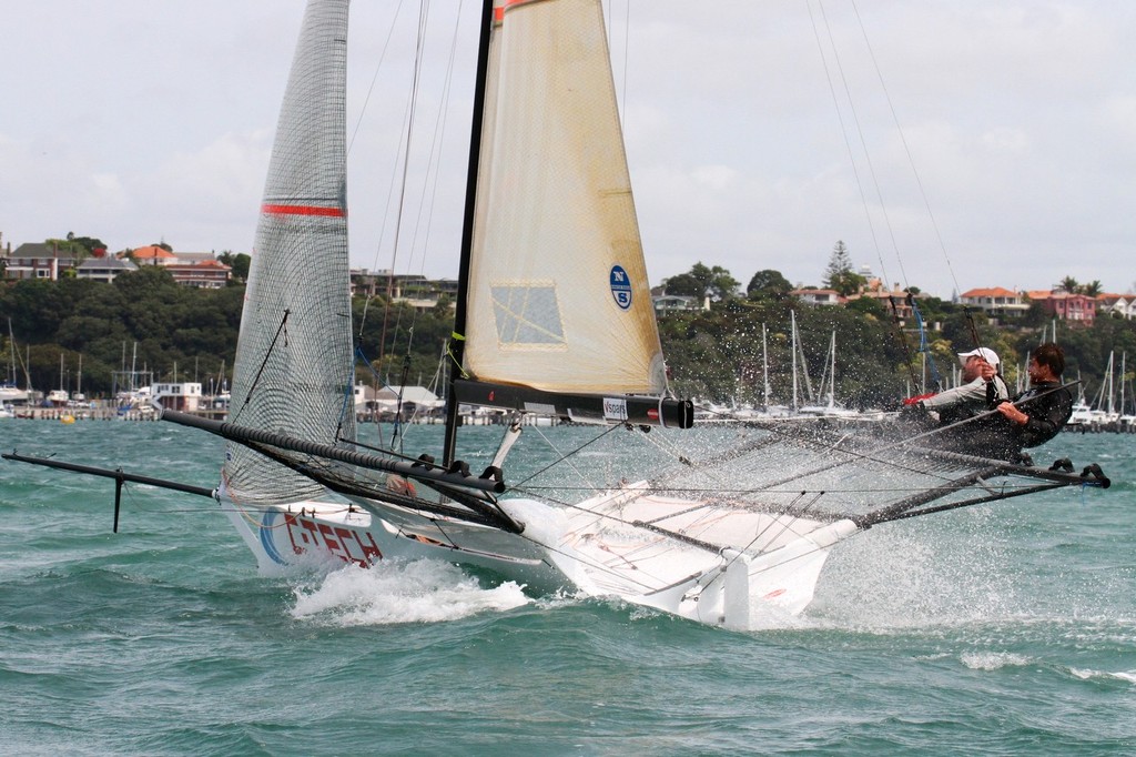 C-Tech - 18ft skiff Nationals - Day 1, January 19, 2013 photo copyright Richard Gladwell www.photosport.co.nz taken at  and featuring the  class