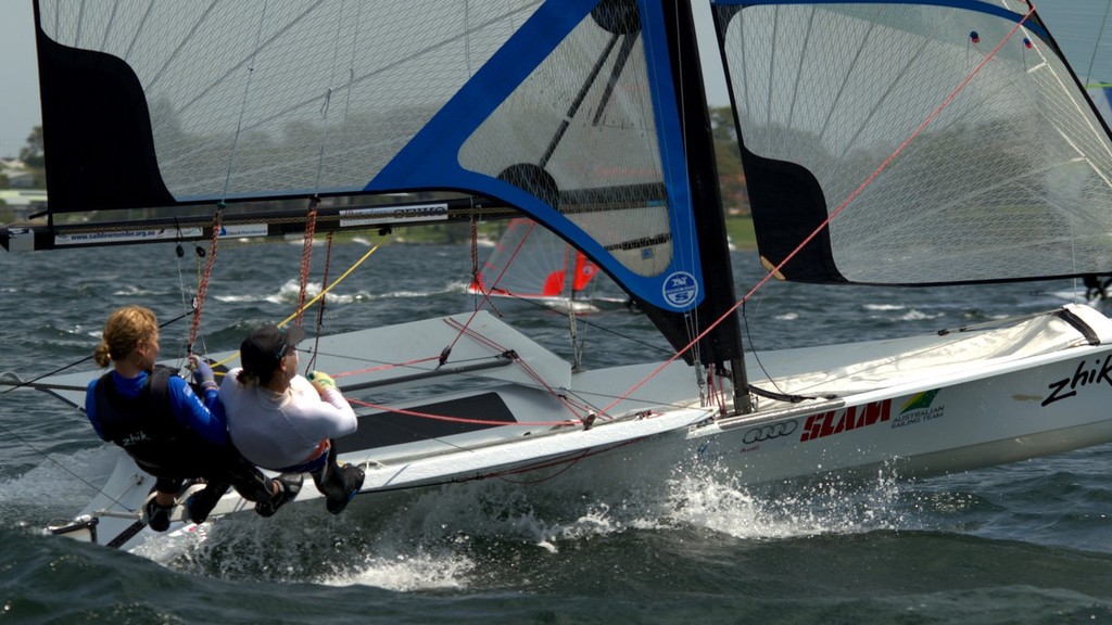 49erFX AUS 4 Haylee Outteridge & Michell Muller Leading Into Day 2 - Zhik NSW and ACT 9er State Championships photo copyright David Price taken at  and featuring the  class