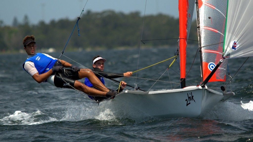 29er AUS 16 Harry Price & Angus Williams Shine On Day 1 Round 2 - Zhik NSW and ACT 9er State Championships photo copyright David Price taken at  and featuring the  class