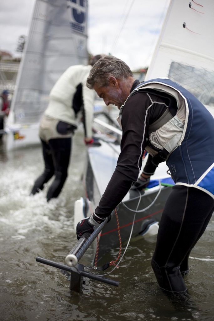 David Lugg launches his new boat www.andrewgoughphotography.com  - I14 Australian Championships 2012 © Andrew Gough