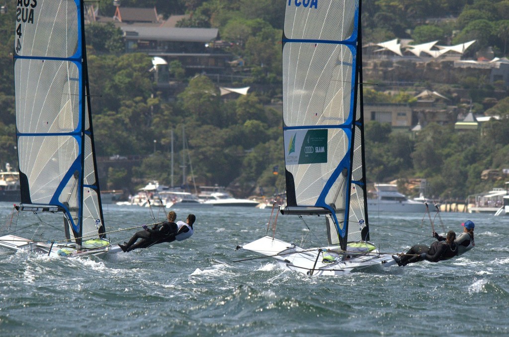 49erFX Skippers Olivia Price and Haylee Outteridge In Action  - Zhik NSW and ACT 9er State Championships photo copyright David Price taken at  and featuring the  class