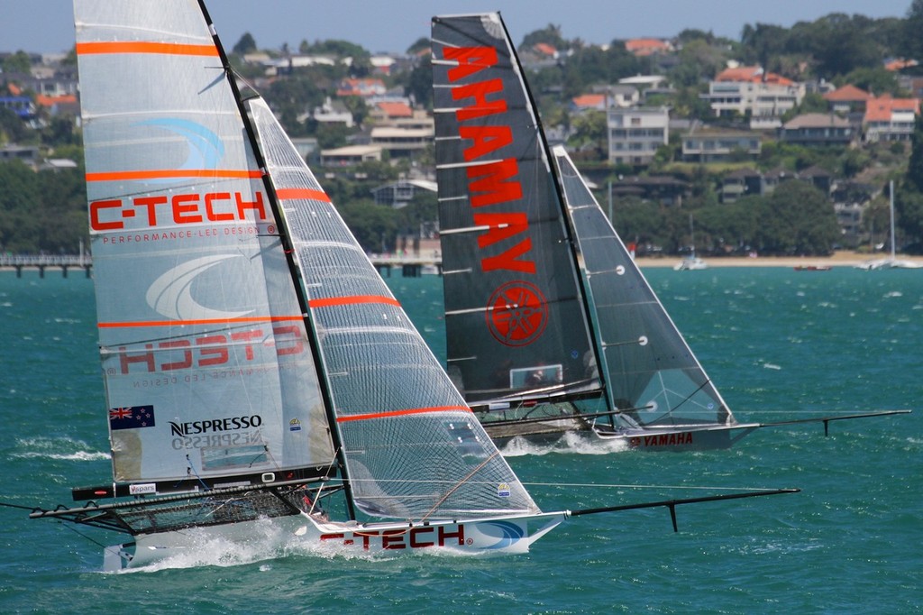 C-Tech and Yamaha - 18ft Skiff Nationals - Day 2, January 20, 2013 photo copyright Richard Gladwell www.photosport.co.nz taken at  and featuring the  class
