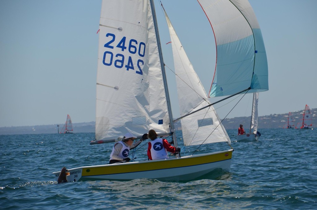 Brody and Corey Riley downwind in Sharpshooter II - Ronstan Pacer Australian Championship 2012/13 photo copyright Rhenny Fermor taken at  and featuring the  class