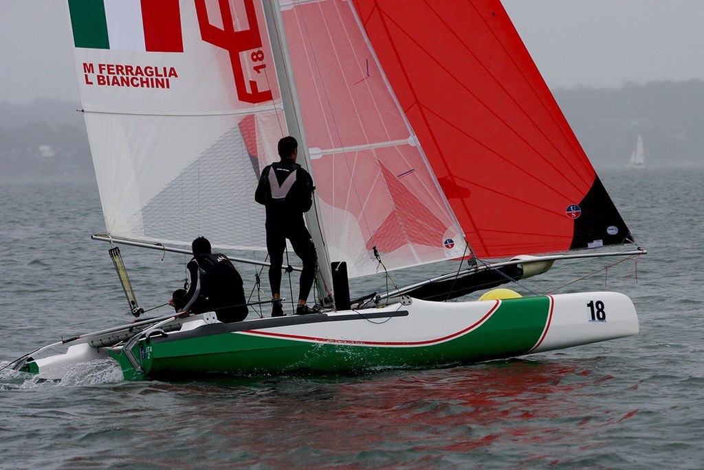 Sailing a Windrush Edge, Matteo Ferraglia and Lorenzo Bianchini had two 2nds - Australian Formula 18 National Championships photo copyright Mark Rothfield taken at  and featuring the  class