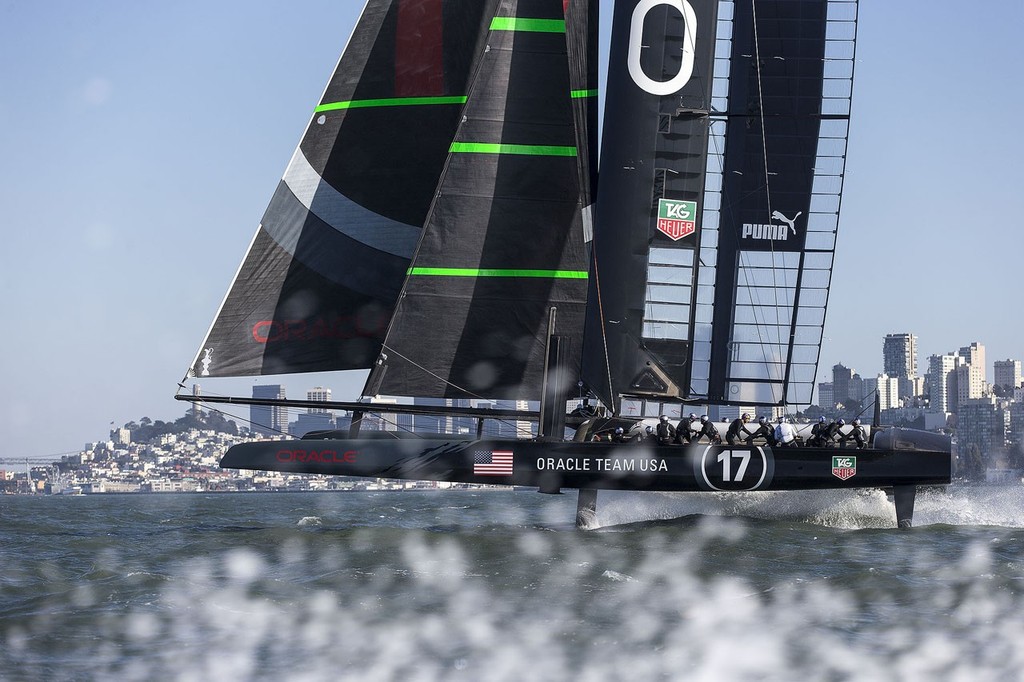 AC72 Sail 4 / Foiling / ORACLE TEAM USA / San Francisco (USA) / 01-10-12 photo copyright Guilain Grenier Oracle Team USA http://www.oracleteamusamedia.com/ taken at  and featuring the  class