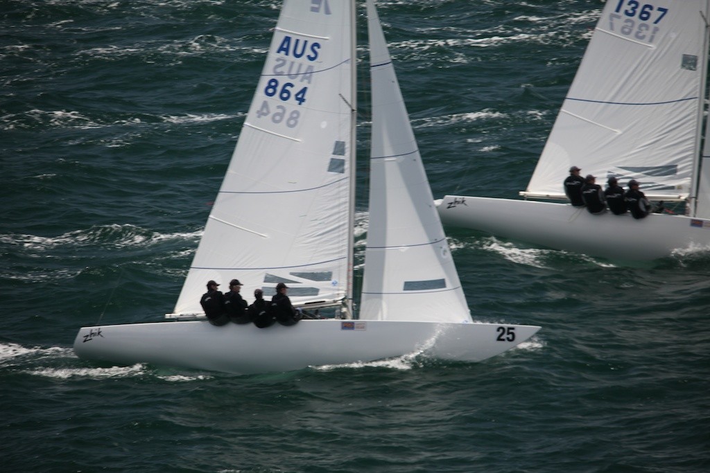 Matthew Chew (Gen XY) moved up from third to second overall, after winning race 3. - Prochoice Safety Gear Etchells Nationals photo copyright Bernie Kaaks taken at  and featuring the  class