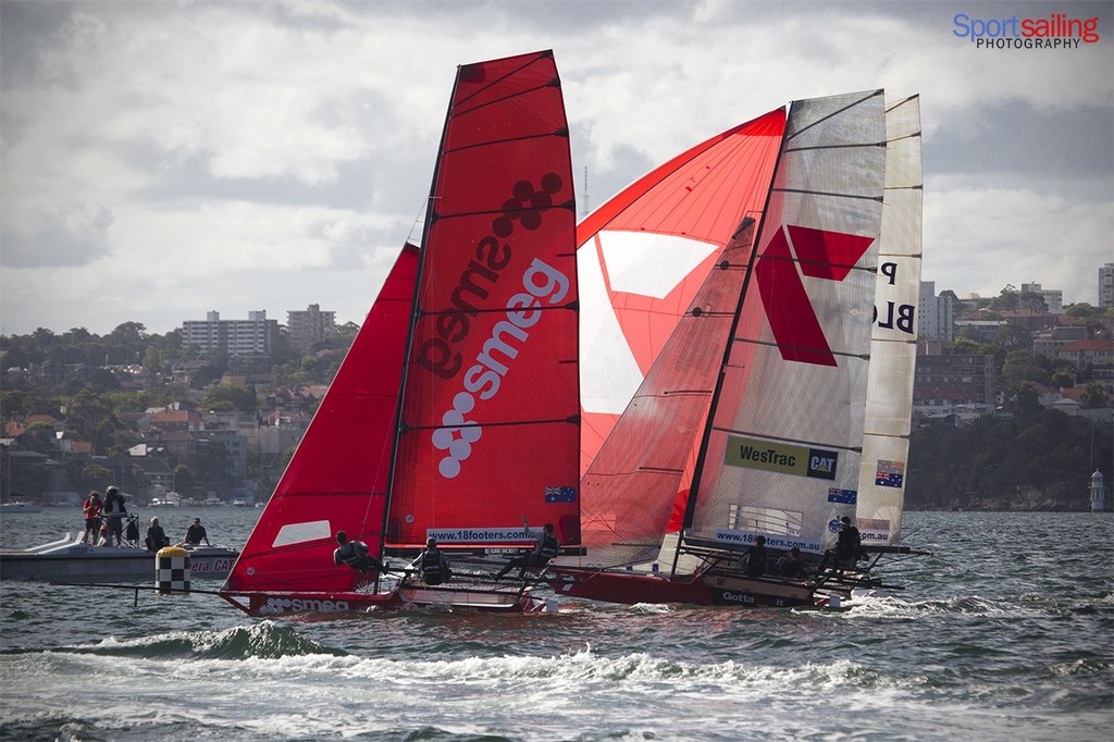 Smeg takes 3rd place in day 4  - 18ft Skiff JJ Giltinan Championships 2013 - Day 4 photo copyright Beth Morley - Sport Sailing Photography http://www.sportsailingphotography.com taken at  and featuring the  class