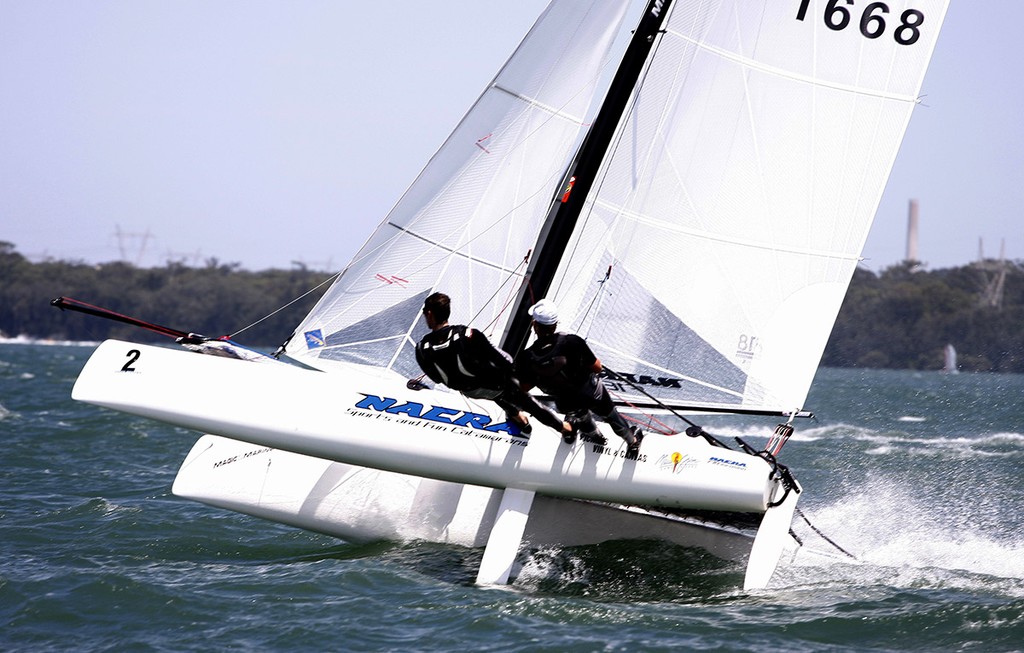 Adam Beattie and Jamie Leitner won Nacra Infusion honours ahead of the Worlds - 2013 Australian F18 National Championships © Mark Rothfield