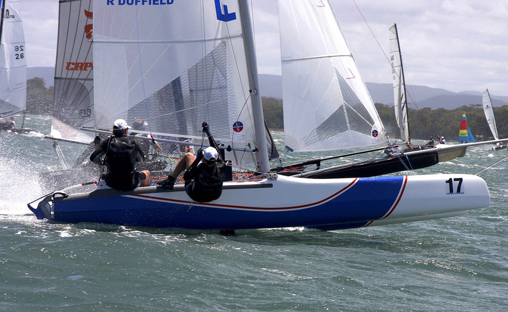 Runners-up Brett Burvill and Ryan Duffield justified a 40-hour drive - 2013 Australian F18 National Championships © Mark Rothfield