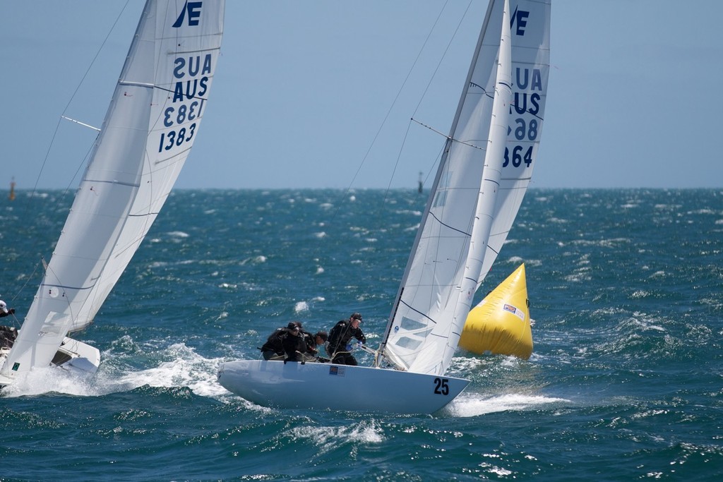 Gen XY (Chew) tries to shake off Triad (Bertrand) - Prochoice Safety Gear Etchells Nationals photo copyright Ron Jensen taken at  and featuring the  class