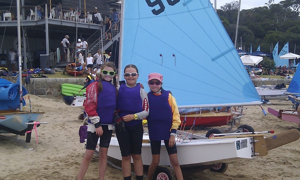 George Aulich centre with friends Grace and Isabella all from Parkdale Yacht Club © Andrew Dubbin