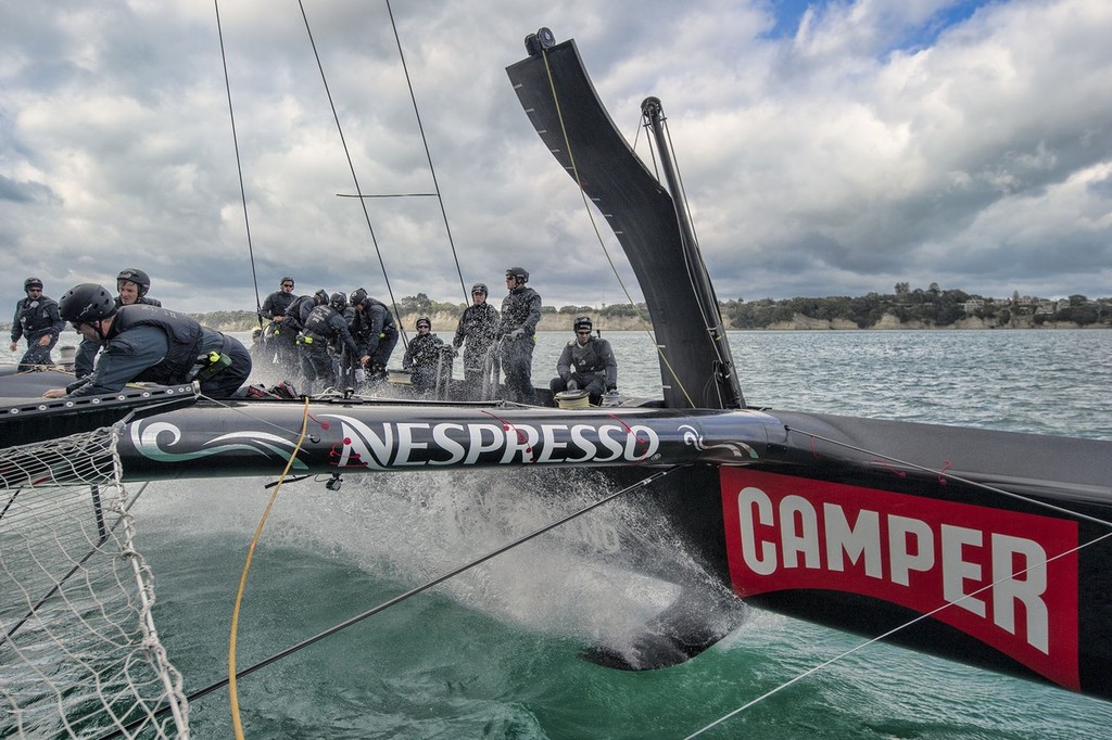 Emirates Team New Zealand. Day 12 of testing for the team's first AC72. Hauraki Gulf, Auckland. 17/10/2012 photo copyright Chris Cameron/ETNZ http://www.chriscameron.co.nz taken at  and featuring the  class