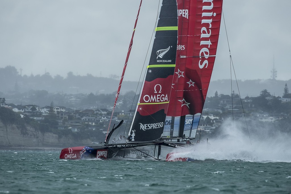 AC72 at pace off Auckland’s East Coast Bays - crews have to be able to grind and sail the boat from a platform moving on foils at over 40kts photo copyright Chris Cameron/ETNZ http://www.chriscameron.co.nz taken at  and featuring the  class