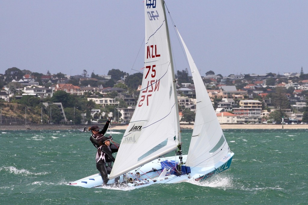 2012 Olympic Gold Medalists, Jo Aleh and Olivia Powrie won the Open 470 fleet - Day 4, Oceanbridge Sail Auckland 2013 photo copyright Richard Gladwell www.photosport.co.nz taken at  and featuring the  class