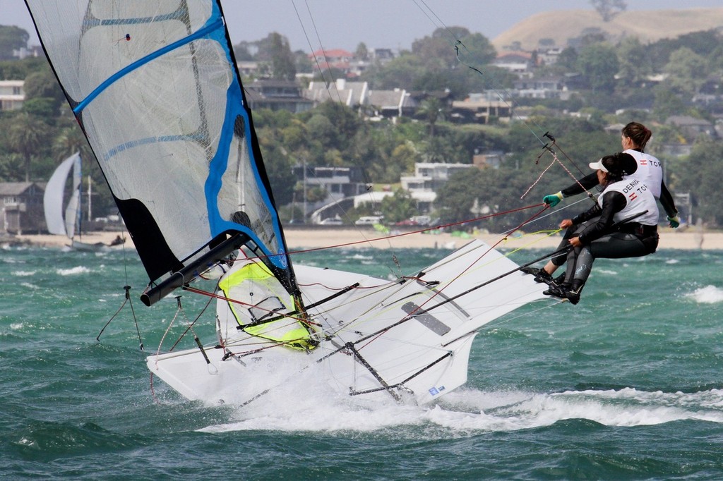 Denmark 49er FX - Day 4, Oceanbridge Sail Auckland 2013 photo copyright Richard Gladwell www.photosport.co.nz taken at  and featuring the  class