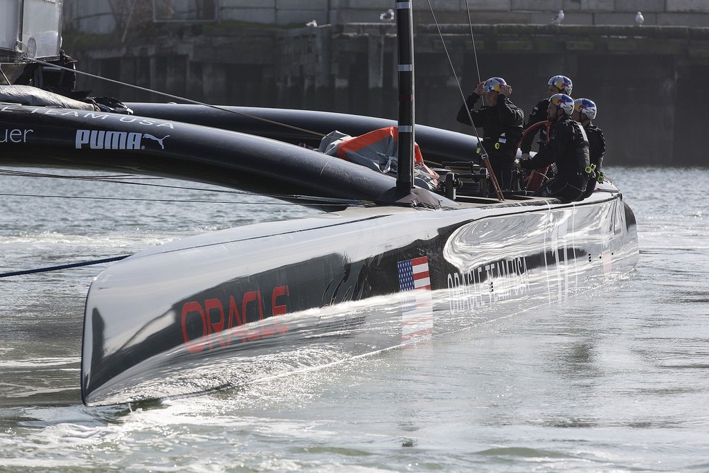 17 is back sailing / SFO Feb Testing Session / ORACLE TEAM USA / San Francisco (USA) / 04-02-2013 photo copyright Guilain Grenier Oracle Team USA http://www.oracleteamusamedia.com/ taken at  and featuring the  class