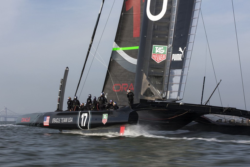 17 is back sailing / SFO Feb Testing Session / ORACLE TEAM USA / San Francisco (USA) / 04-02-2013 photo copyright Guilain Grenier Oracle Team USA http://www.oracleteamusamedia.com/ taken at  and featuring the  class