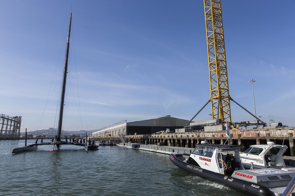 17 is back sailing / SFO Feb Testing Session / ORACLE TEAM USA / San Francisco (USA) / 04-02-2013 photo copyright Guilain Grenier Oracle Team USA http://www.oracleteamusamedia.com/ taken at  and featuring the  class