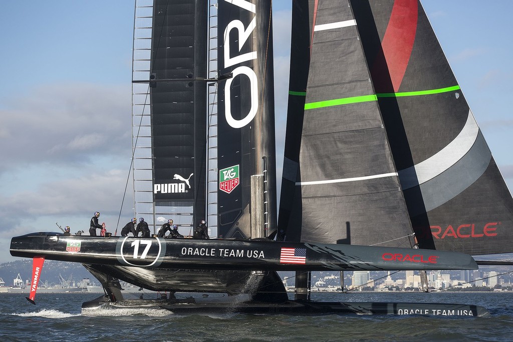 Oracle Team USA second sailing day, San Francisco, USA photo copyright Guilain Grenier Oracle Team USA http://www.oracleteamusamedia.com/ taken at  and featuring the  class