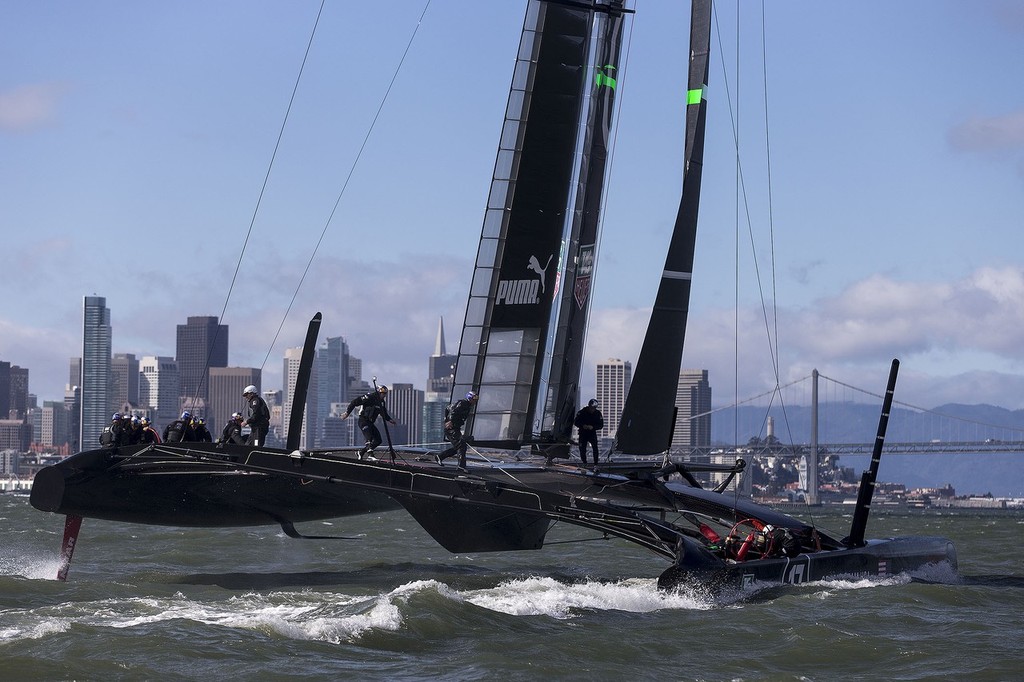 Oracle Team USA second sailing day, San Francisco, USA © Guilain Grenier Oracle Team USA http://www.oracleteamusamedia.com/