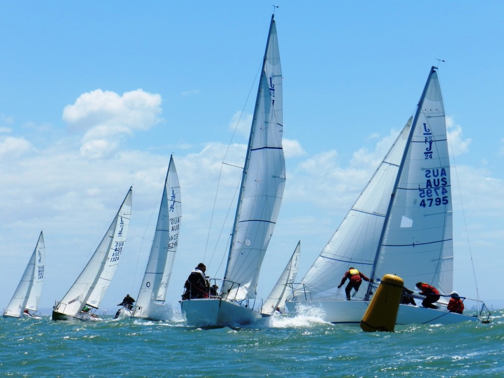 J24 Nationals Jan 9,2013 Nearing the windward mark photo copyright Chris Furey taken at  and featuring the  class