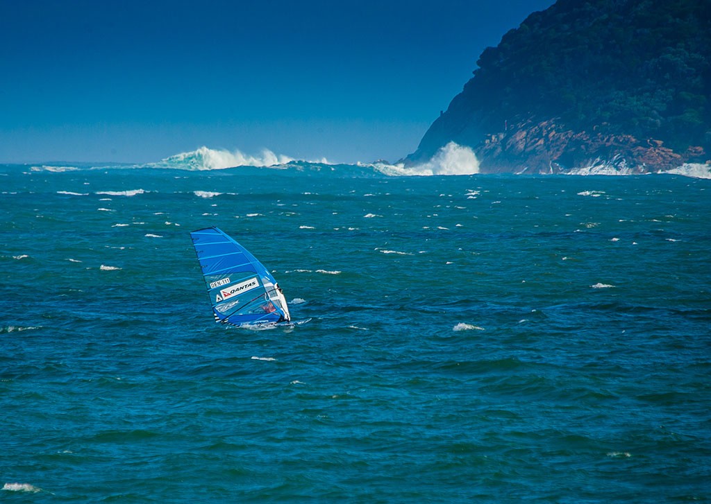 Danish Jesper Vesterstrom checks the course in front of some massive swells  - 2013 Downunder Pro © Rob Plim