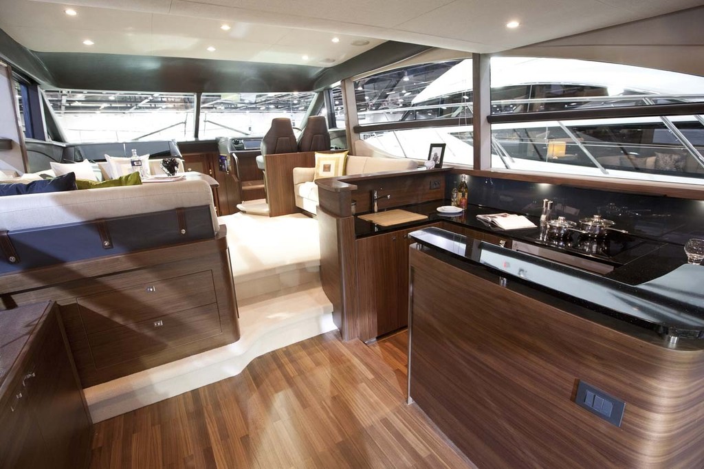 Onboard a 52 Princess Yacht on display for the global launch, at the Tullett Prebon London Boat Show, ExCeL, London. © onEdition http://www.onEdition.com