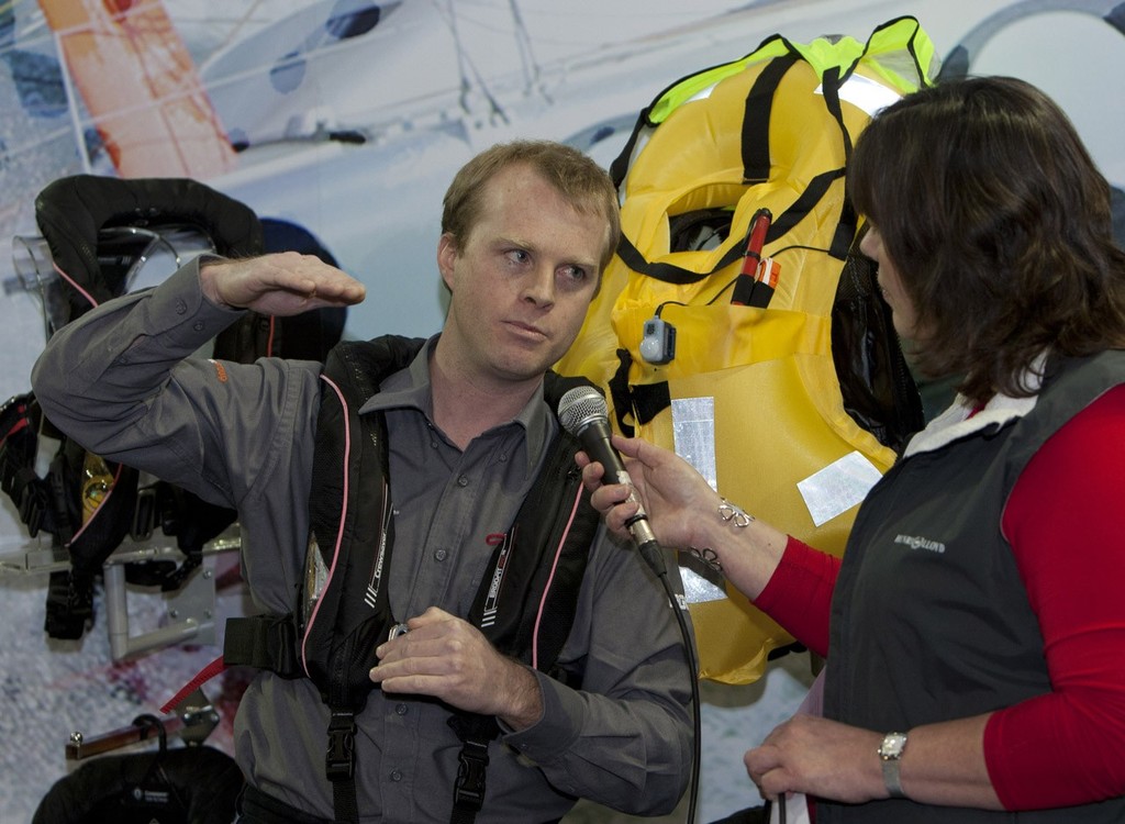 Crewsaver product launch, with Nigel Parkes, Designer  at the Tullett Prebon London Boat Show, ExCeL, London. photo copyright onEdition http://www.onEdition.com taken at  and featuring the  class