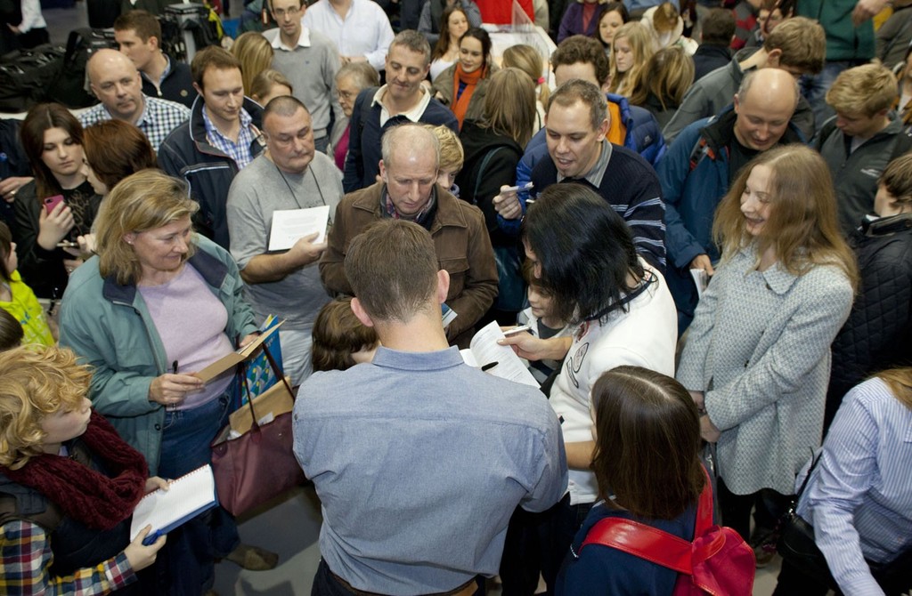 Sir Ben Ainslie signs autographs on the Henri Lloyd stand at the Tullett Prebon London Boat Show, ExCeL, London.

Europe’s first boat show, the Tullett Prebon London Boat Show returns to ExCeL London between 12 – 20 January 2013, bringing thousands of boats, brands, products and suppliers all under one roof.

Saturday 12 January sees the 59th Show open its doors while Monday 14 January, Press Day will hosts many World, European and UK boat and product launches.

Throughout the 9-day Show, over 5 photo copyright onEdition http://www.onEdition.com taken at  and featuring the  class